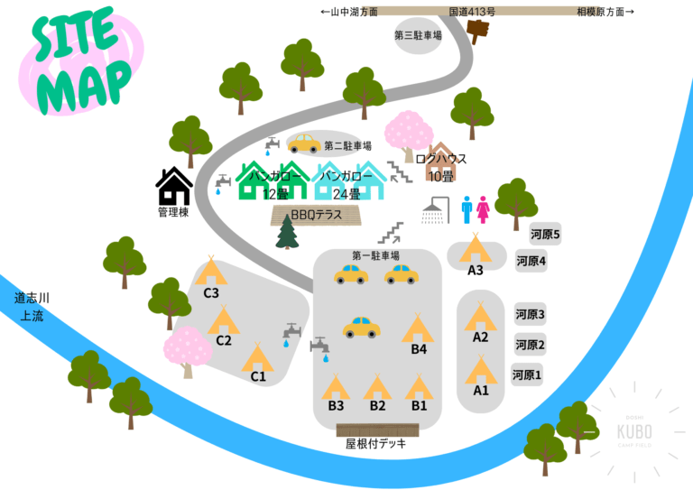 久保キャンプ場のマップ